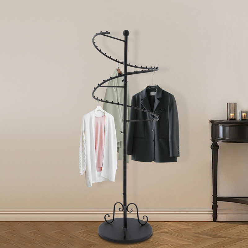 Portant à vêtements en spirale, Noir mat