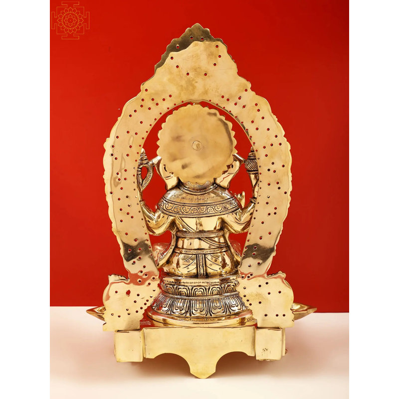 18 po en laiton super fin Ganesha avec Diya