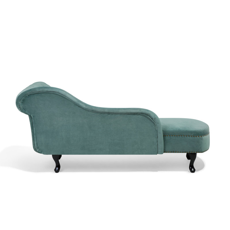Jeb Velvet Chaise Lounge, Right Hand Facing, Mint Green