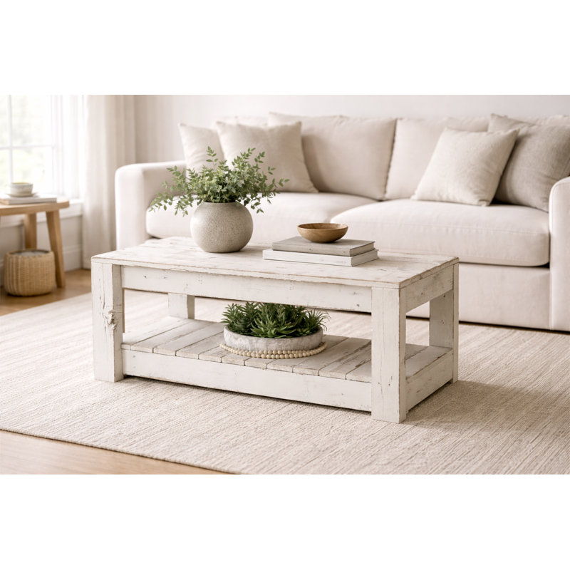 Easthampton Solid Wood Single Coffee Table, Solid White