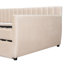 Lit de jour beige rembourré pleine grandeur, sans sommier tapissier, lattes et lit gigogne en bois pour un lit de vie pratique, support de lattes, maisons côtières convenables-1028837579
