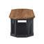 Table basse et table de bout 3 pièces Dany, tablette inférieure, plateau brun et base noire Dany