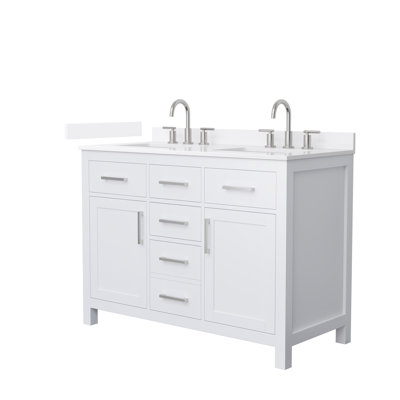 Beckett 48" Freestanding Double Bathroom Vanity with Quartz Top