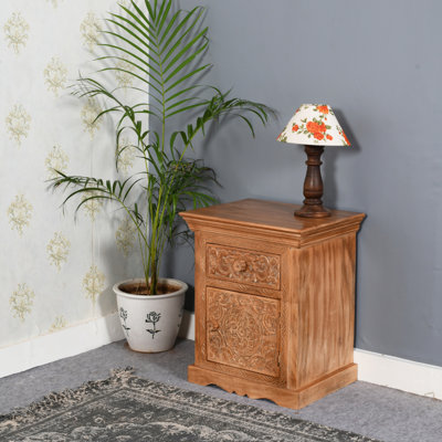 Cassanora Solid Wood Drum End Table
