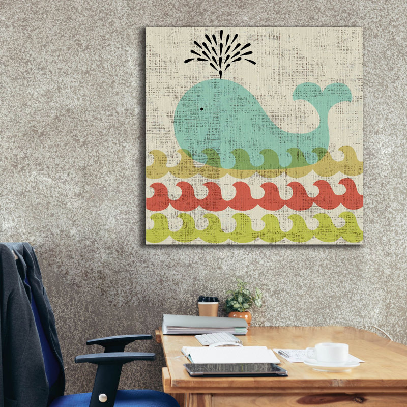  «Ada's Whale» par Chariklia Zarris, art mural sur toile, 37 po x 37 po