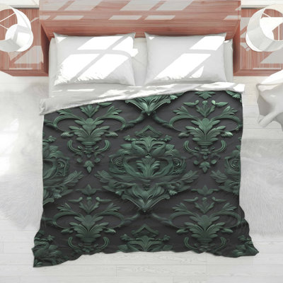 Édredon damassé vert orné