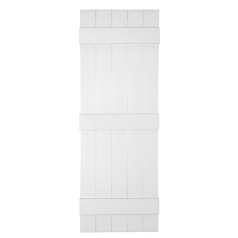 Persiennes personnalisées à 5 planches fermées, 77", Blanc