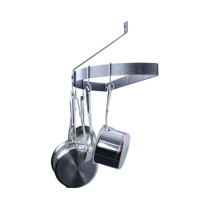 Premier Handcrafted Hanging Pot Rack, Hammered Steel