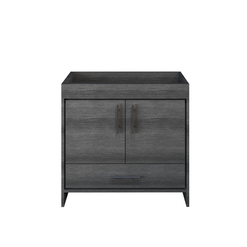 Base de meuble-lavabo simple 35,25 po Volpa, Black Ash