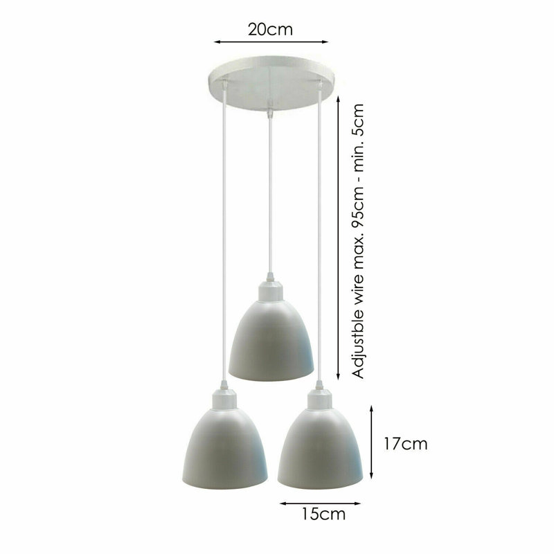 Liddle 3 - Light White Cluster Pendant