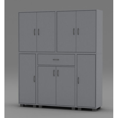 Ahsir Solid Wood 8 - Door Rectangle Accent Cabinet