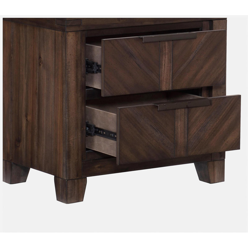 Table de chevet en bois à finition espresso patinée 1pc