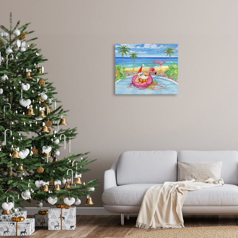 «Santa with Pool Float» par Paul Brent, H 24 po x l 30 po
