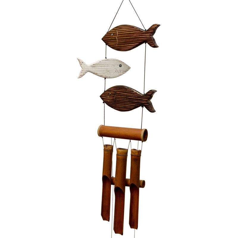 Carillon à vent en bambou fun fish