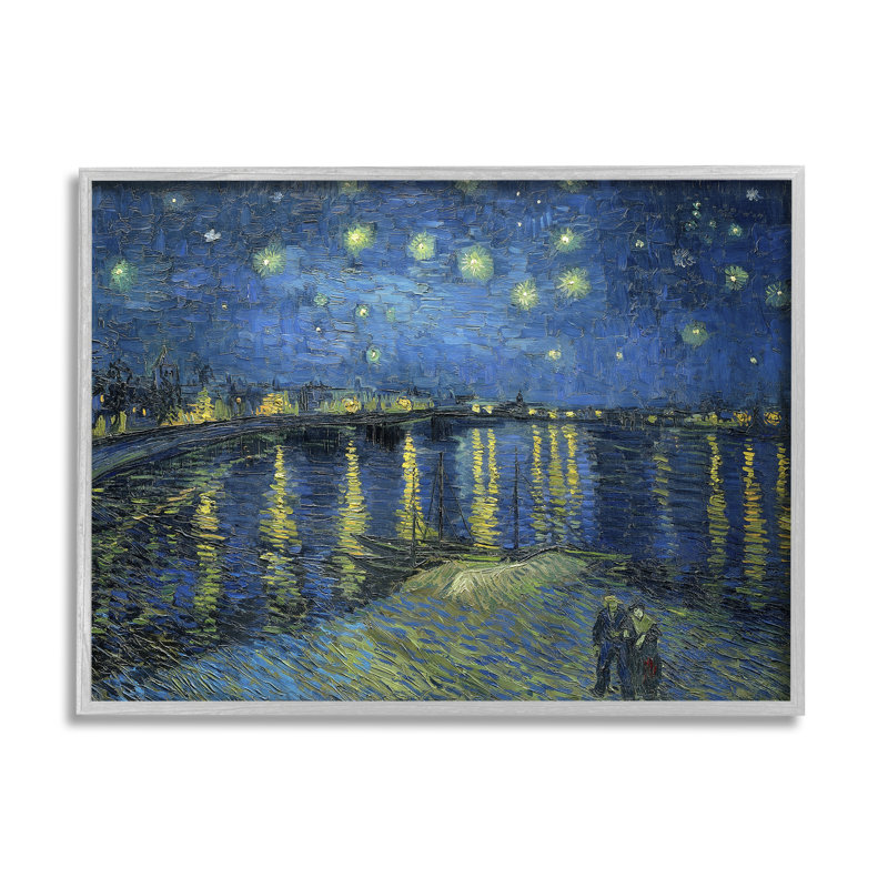 «Starry Night over Rhone Classic» par Vincent Van Gogh - Peinture, H 11 po x l 14 po x P 1,5 po, Estampe numérique Farmhouse