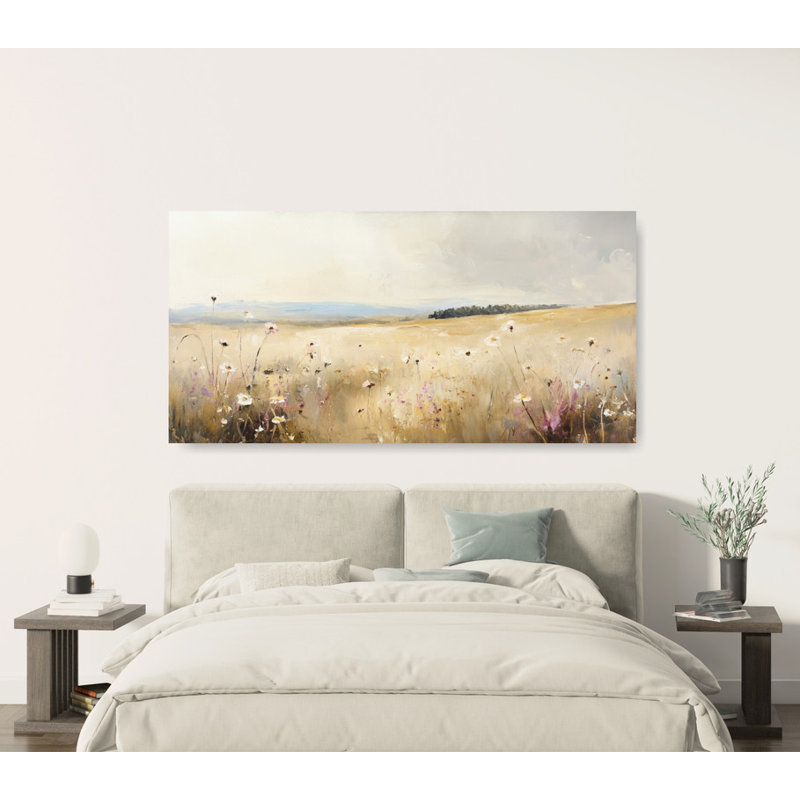 Art rustique sur toile, paysage de campagne rustique, H 16 po x l 32 po x P 1,5 po