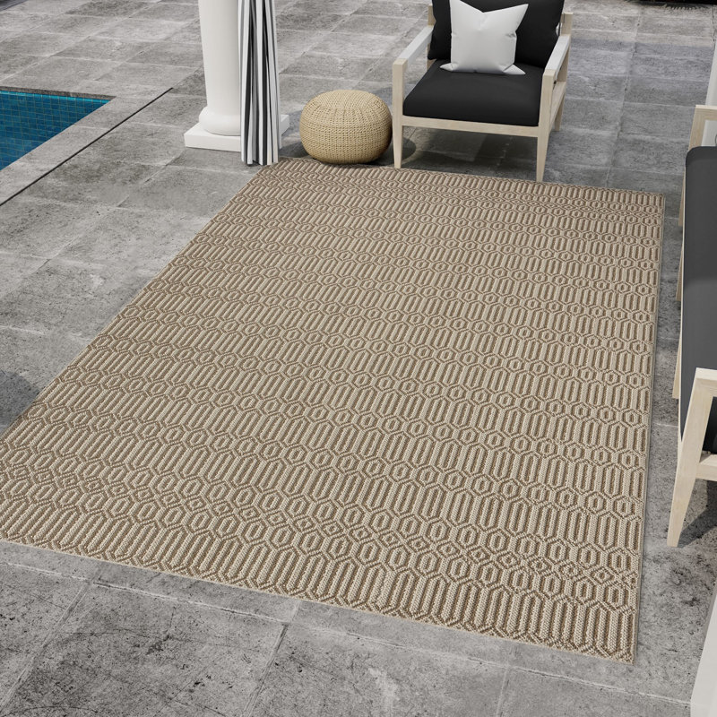 Nautica Greenwich Indoor-Outdoor Machine Washable High Low Rugs, Rectangle 6'6" x 9'6"
