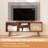 Modern Tv Stand Entertainment Center Media Console With Rattan Glass Sliding Doors Brown