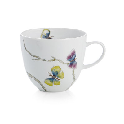 Butterfly Ginkgo Handmade Porcelain Coffee Mug