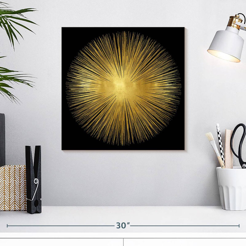 Avery Sunburst sur fond noir I, H 16 po x l 16 po