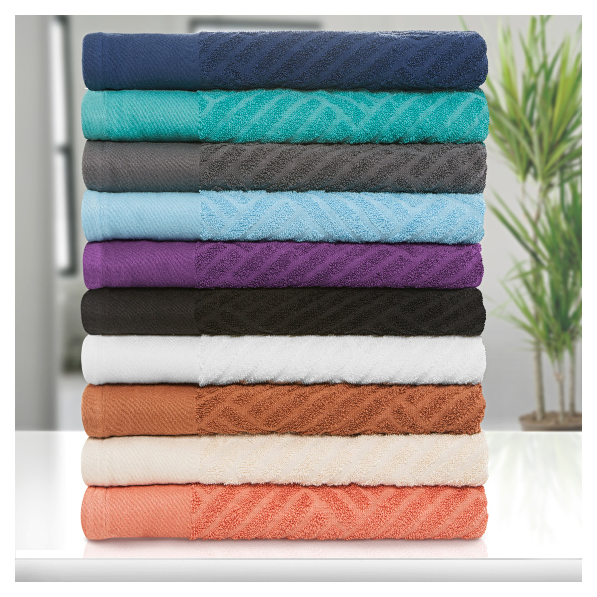 Aldin 6 Piece Certified Egyptian Cotton Towel Set, Sky Blue