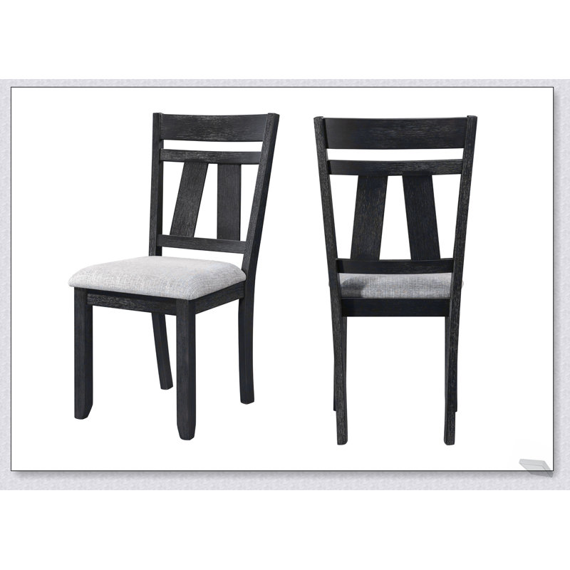 Ensemble de chaises d'appoint 2 pièces de style chalet avec sièges rembourrés, conception transitionnelle pour le confort et l'élégance dans les salles à manger