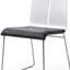 Ensemble de deux chaises d'appoint de salle à manger rembourrées en similicuir noir et argent-1502979519