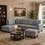 Faux Leather Sectional Sofa With Ottoman-131255605