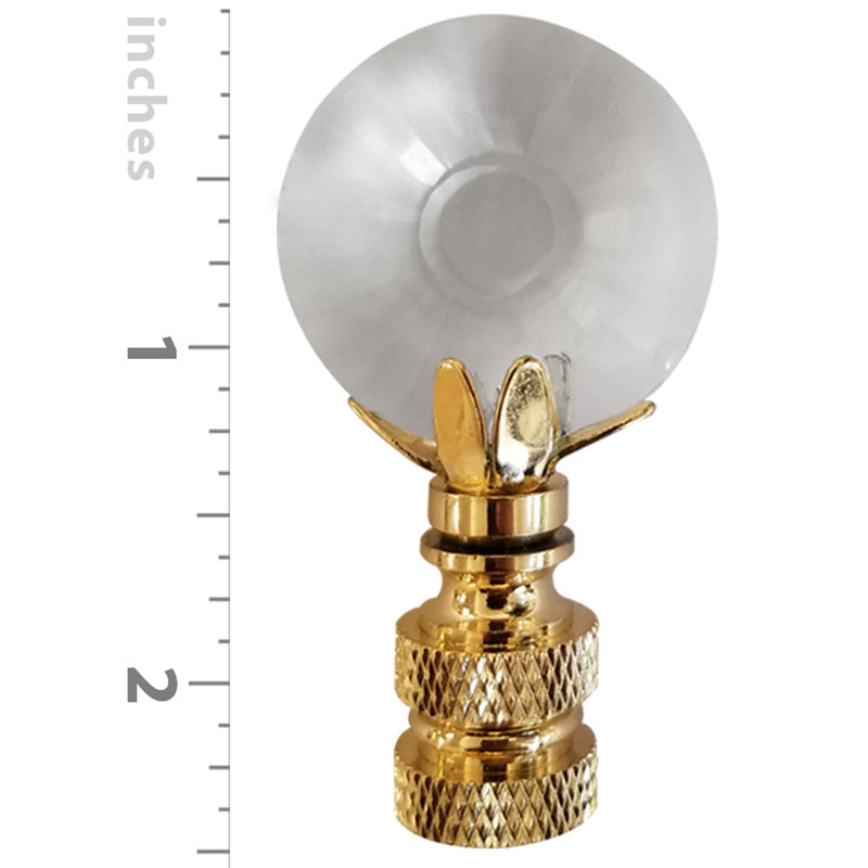 Faîteau lampe en cristal à facettes en forme de soleil, H 3 po x l 1,25 po x P 0,5 po