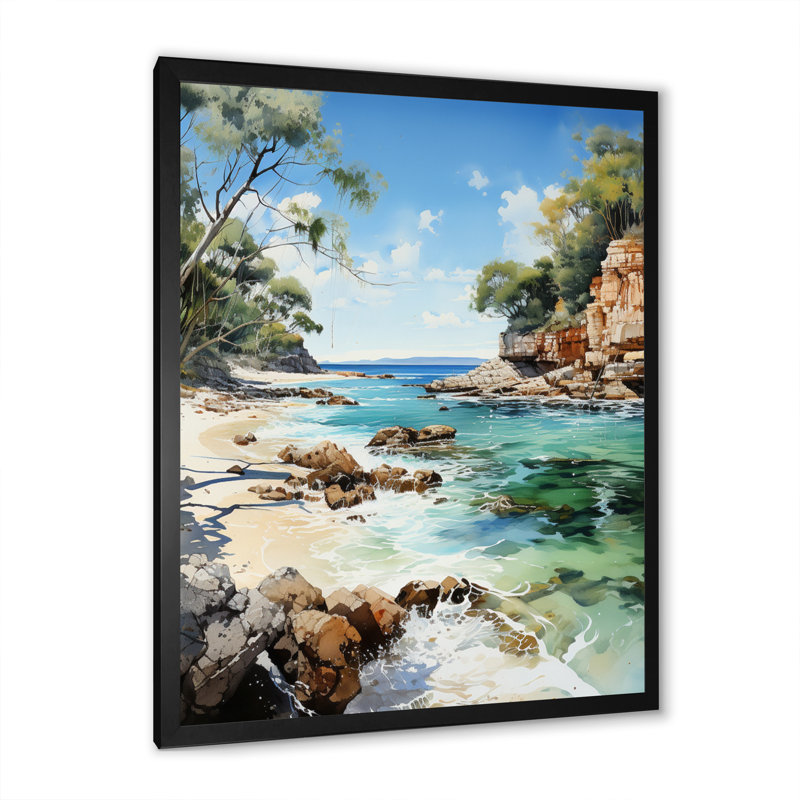 «Dominic Coastal Splendor» sur toile, H 32 po x l 24 po x P 1 po, Cadre photo noir
