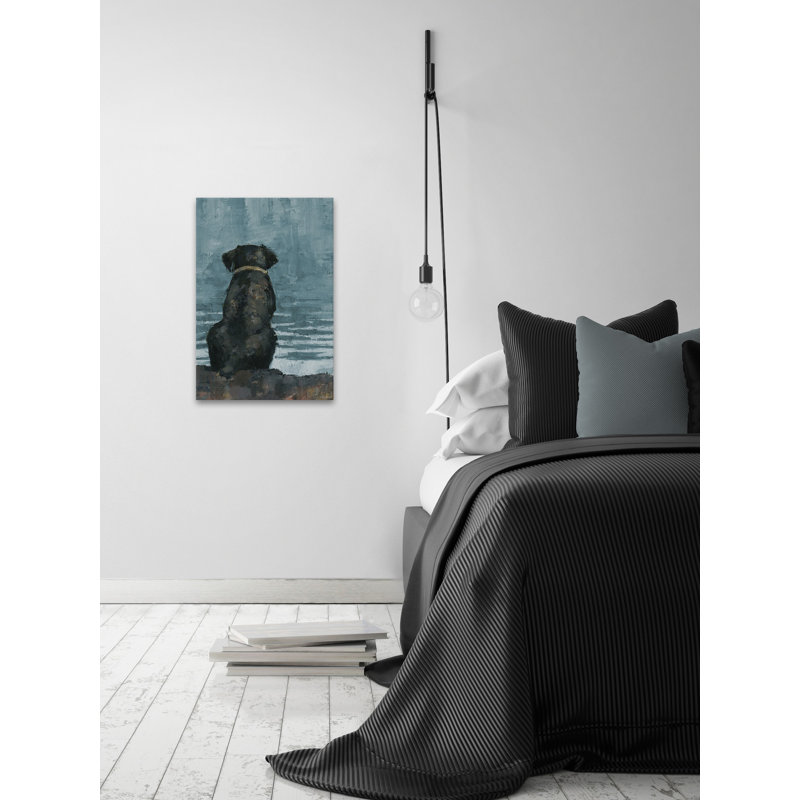 Lonely Dog - Wrapped Canvas Painting, 66cm H x 45cm W x 3.81cm D