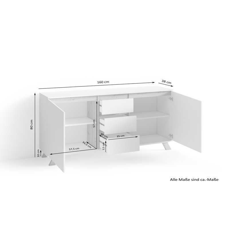 Vanderpol 160cm Sideboard
