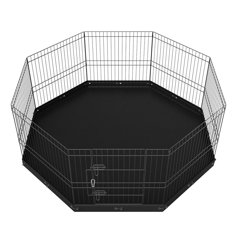 VEVOR 24" Foldable Metal Dog Playpen with Bottom Pad
