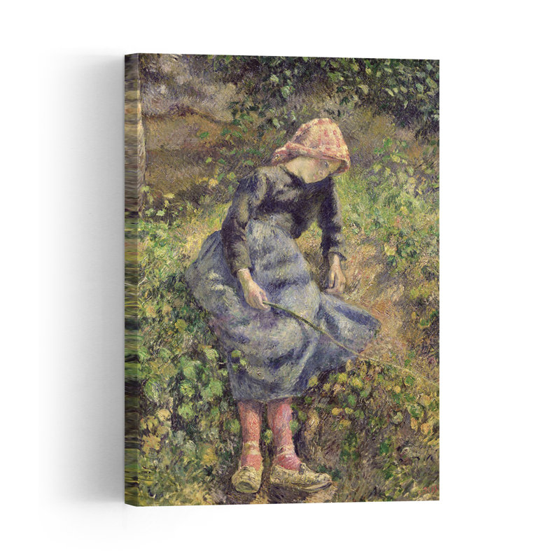 Girl With A Stick, 1881 Impressionist Abstract Contemporary Landscape Wall Art Print, 45.72cm H x 30.48cm W
