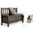 Burlington 42"W Solid Wood Transitional Storage Bench with Drawers, Bronze Handles and Tapered Legs-985520767