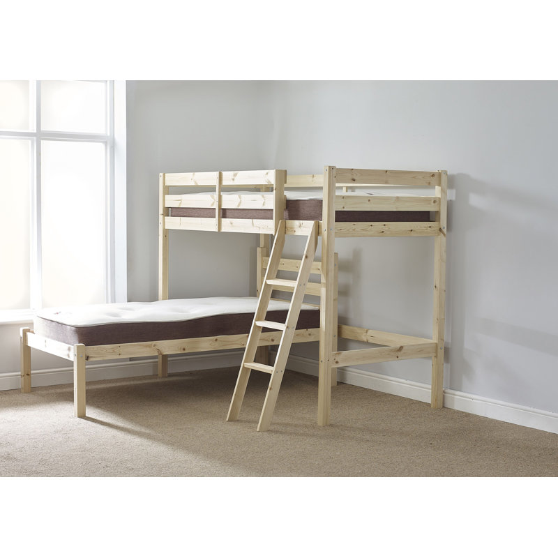 Aurura Solid Pine L-Shaped Bunk Bed, Small Single (2'6)