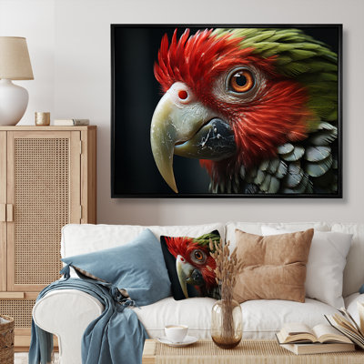 Portrait d'un perroquet rouge - reproduction sur toile