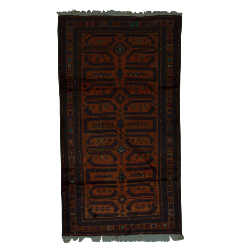 Hand-Knotted High-Quality Brown and Red Area Rug
