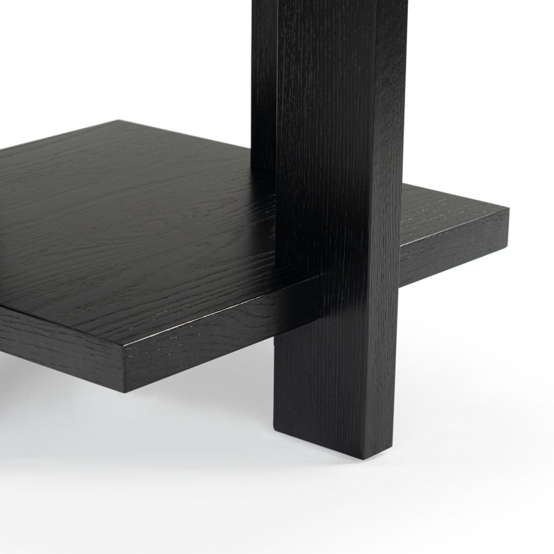 Quigley Square Wood Accent Table, Black