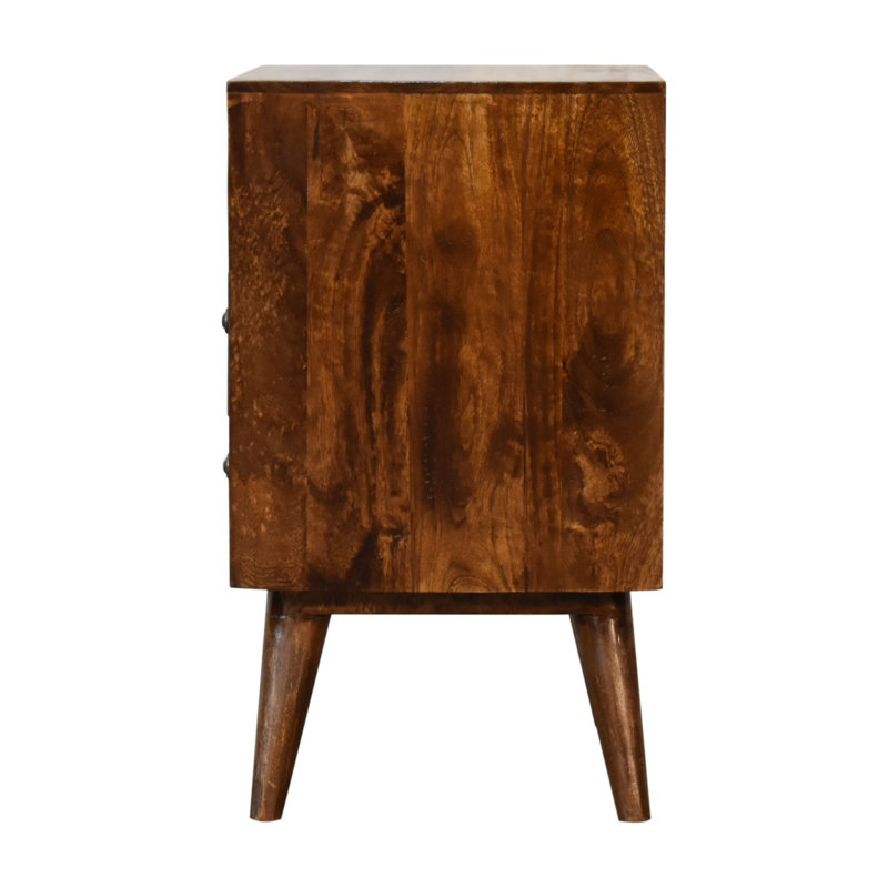 Datura 45cm W Solid Wood Bedside Table, Chestnut