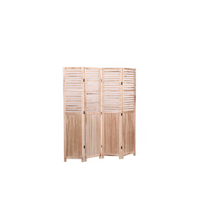 Cloison de chambre pliante en bois massif l 55,2 po x H 65 po, naturel