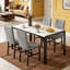 Ensemble de table de salle à manger 5 pièces pour 4 personnes, table de salle à manger moderne en faux marbre avec 4 chaises rembourrées en tissu écossais, table de cuisine moderne et ensemble de chaises pour petit espace, salle à manger, coin repas-1426005578