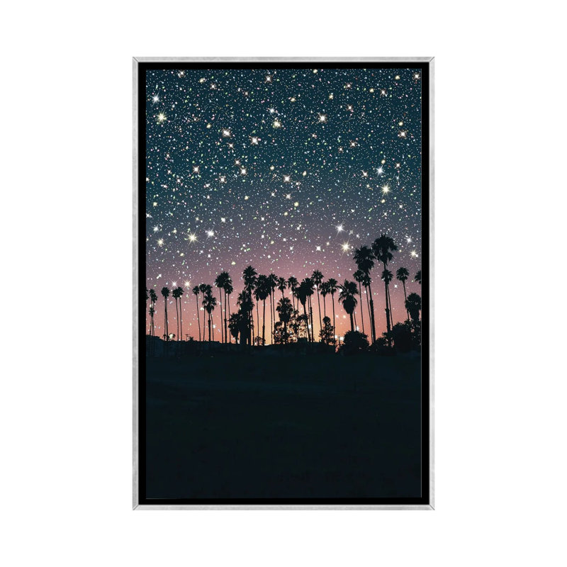 Crépuscule ciel scintillant-impression d’art graphique, H 26 po x l 18 po x 1,5 po, Cadre argenté, Pas de tapis