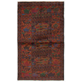 Tapis bleu marine foncé Rare War 3 pi 7 po x 6 pi 2 po