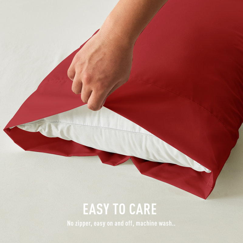Double Brushed, Skin-Friendly Pillowcase set, Queen Pillow Case, Red