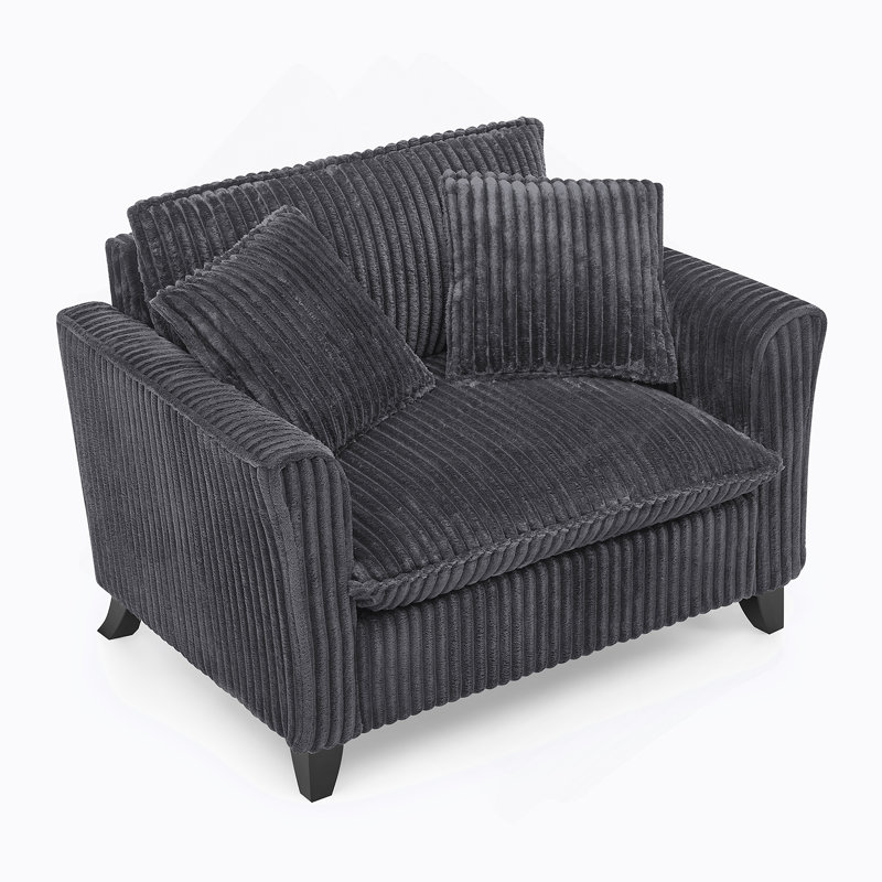 Fauteuil Lazy, fauteuil confortable pour une personne, avec dossier et coussin de siège moelleux, avec accoudoirs des deux côtés, convenant au salon et à la chambre à coucher - gris
