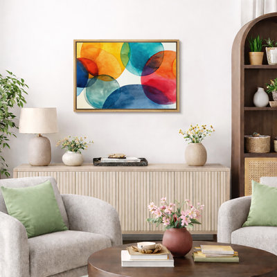 Œuvre abstraite, cercles colorés, images de salon, impression sur toile giclée sur toile