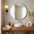 Adelina 30-Inch Round Hammered Metal Wall Mirror-446105730