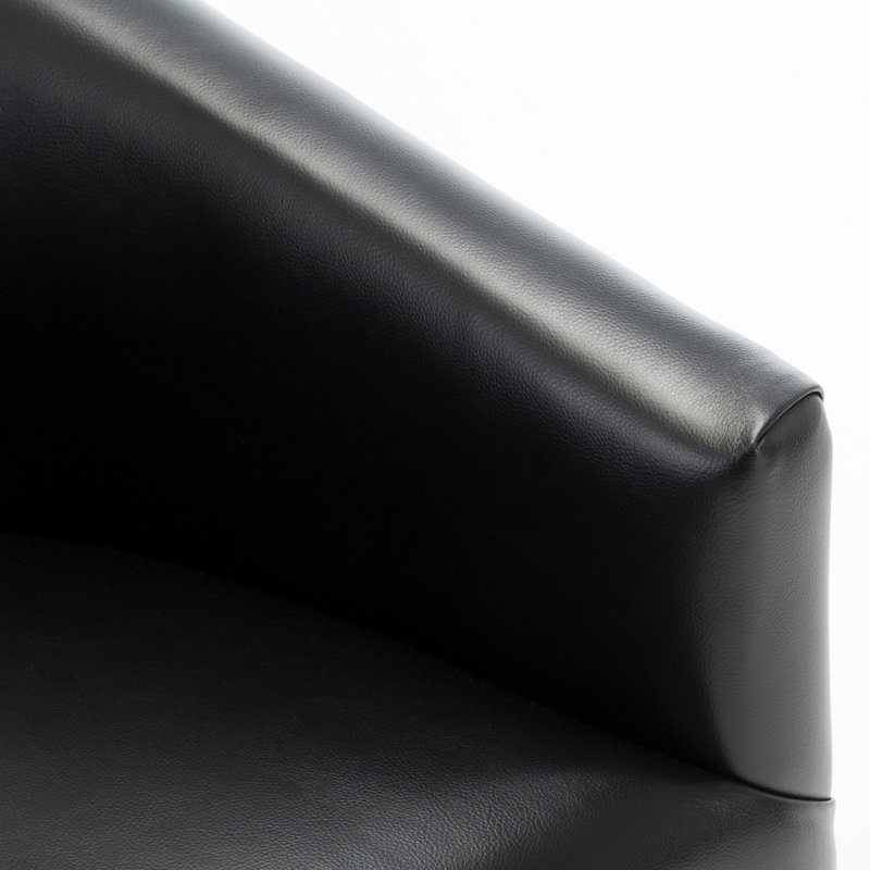 Fauteuil demi-tonneau pivotant en simili cuir Hall, Similicuir noir