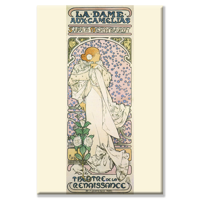 'La Dame aux Camelias' by Alphonse Mucha Vintage Advertisement on Wrapped Canvas Buyenlarge 